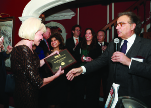 Steve Acunto (R) presents the award to Pamela J. Newman (Photo by Mahvash Saba, Saba Photography)