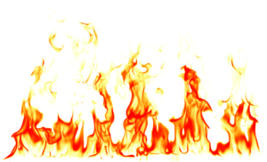 Fire flames isolated on white background