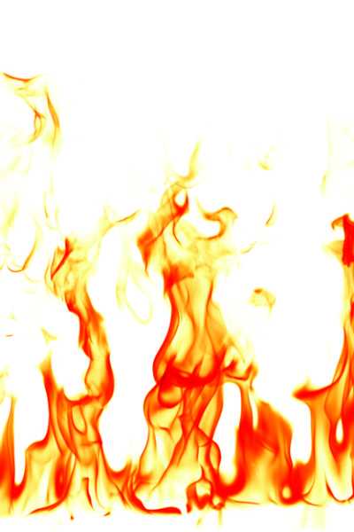 Fire flames isolated on white background